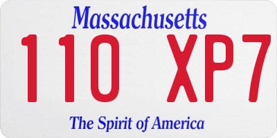 MA license plate 110XP7