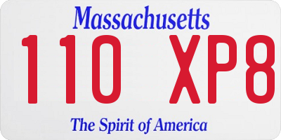 MA license plate 110XP8