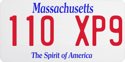 MA license plate 110XP9
