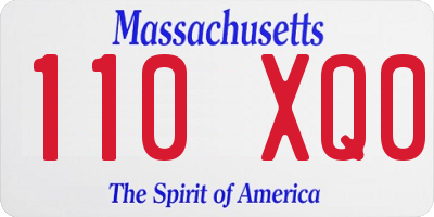 MA license plate 110XQ0