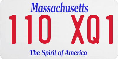 MA license plate 110XQ1