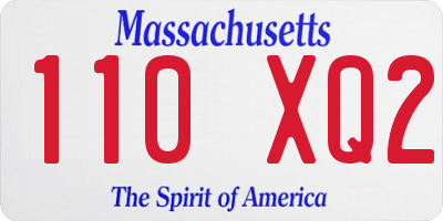 MA license plate 110XQ2