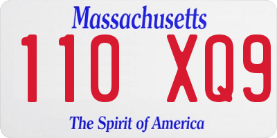 MA license plate 110XQ9