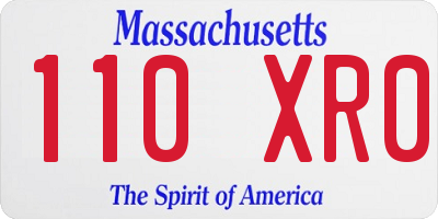 MA license plate 110XR0