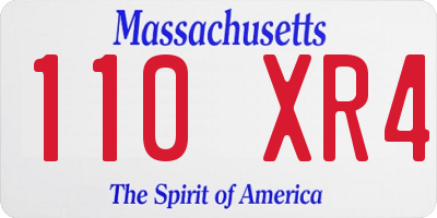 MA license plate 110XR4