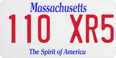 MA license plate 110XR5