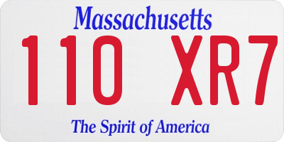 MA license plate 110XR7