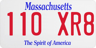 MA license plate 110XR8