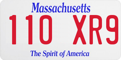MA license plate 110XR9