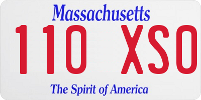 MA license plate 110XS0