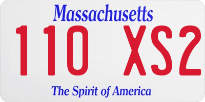 MA license plate 110XS2