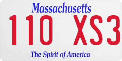 MA license plate 110XS3