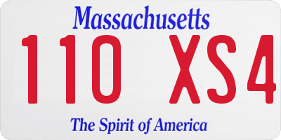 MA license plate 110XS4