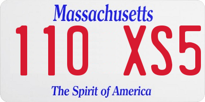 MA license plate 110XS5