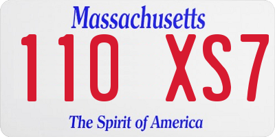 MA license plate 110XS7
