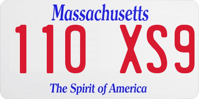 MA license plate 110XS9