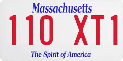 MA license plate 110XT1
