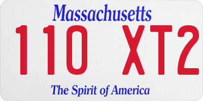 MA license plate 110XT2