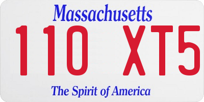 MA license plate 110XT5