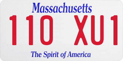 MA license plate 110XU1