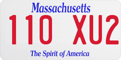 MA license plate 110XU2
