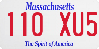 MA license plate 110XU5