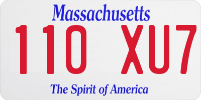 MA license plate 110XU7