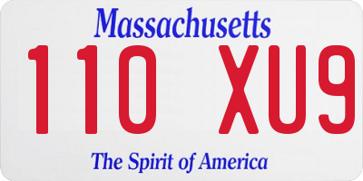 MA license plate 110XU9