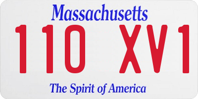 MA license plate 110XV1
