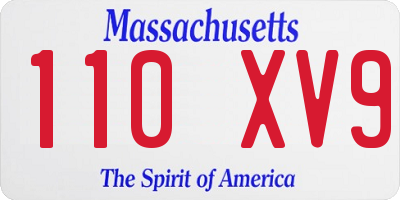 MA license plate 110XV9