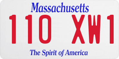 MA license plate 110XW1