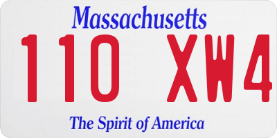 MA license plate 110XW4