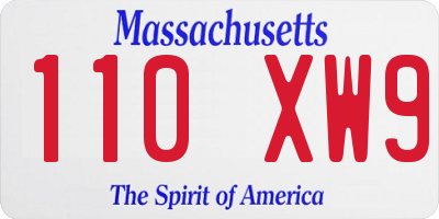 MA license plate 110XW9