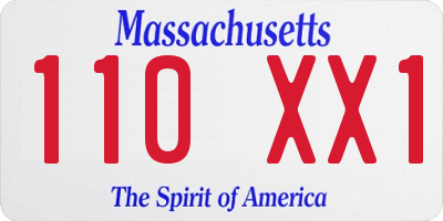 MA license plate 110XX1