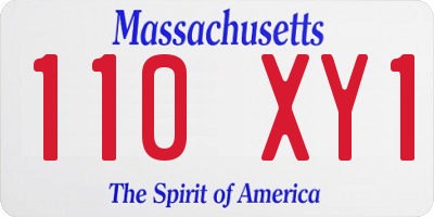 MA license plate 110XY1