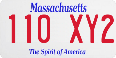 MA license plate 110XY2