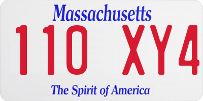 MA license plate 110XY4