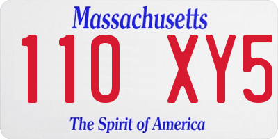 MA license plate 110XY5