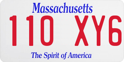 MA license plate 110XY6