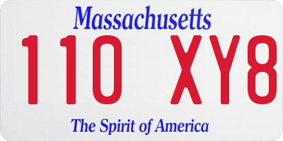 MA license plate 110XY8