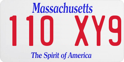 MA license plate 110XY9