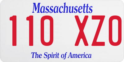 MA license plate 110XZ0