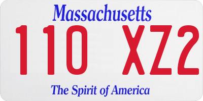 MA license plate 110XZ2
