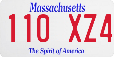 MA license plate 110XZ4