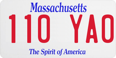 MA license plate 110YA0