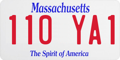 MA license plate 110YA1