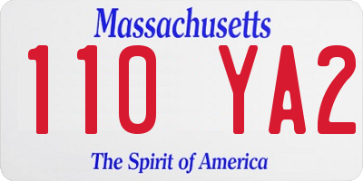 MA license plate 110YA2