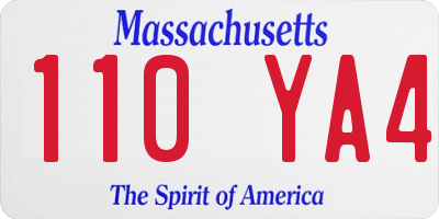 MA license plate 110YA4