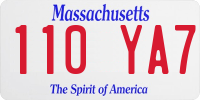 MA license plate 110YA7