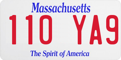 MA license plate 110YA9